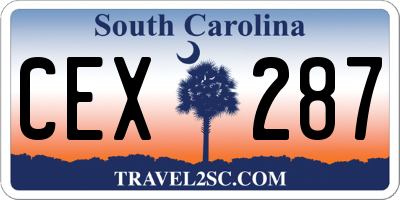 SC license plate CEX287