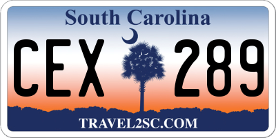SC license plate CEX289