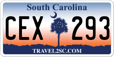 SC license plate CEX293