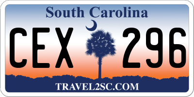 SC license plate CEX296