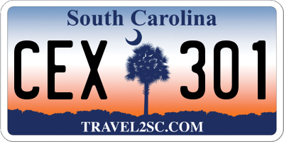 SC license plate CEX301
