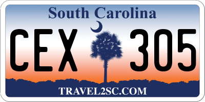 SC license plate CEX305