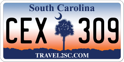 SC license plate CEX309