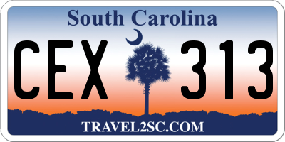 SC license plate CEX313