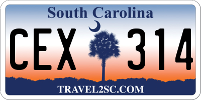 SC license plate CEX314