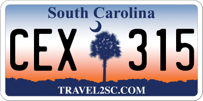 SC license plate CEX315