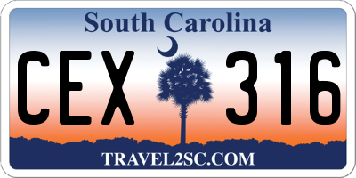 SC license plate CEX316