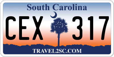 SC license plate CEX317