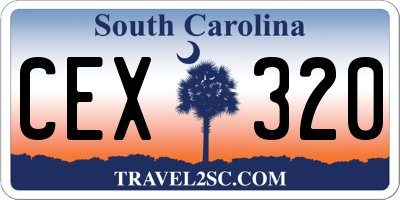 SC license plate CEX320