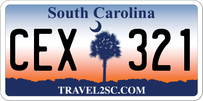 SC license plate CEX321