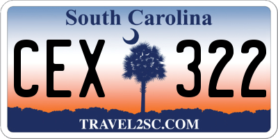 SC license plate CEX322