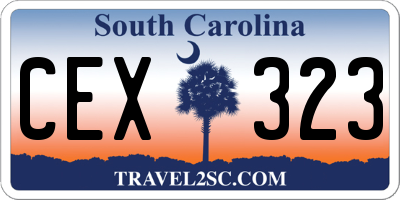 SC license plate CEX323