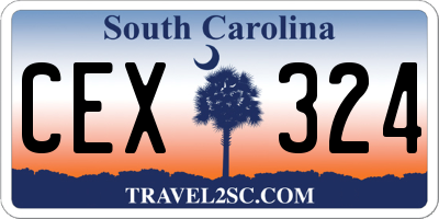 SC license plate CEX324