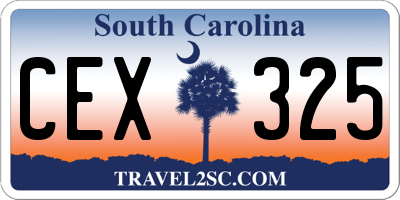 SC license plate CEX325