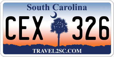 SC license plate CEX326