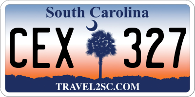 SC license plate CEX327