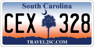 SC license plate CEX328