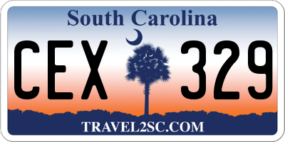SC license plate CEX329