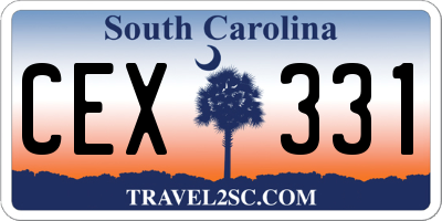 SC license plate CEX331