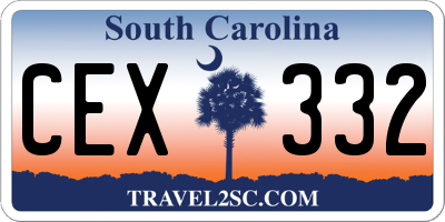 SC license plate CEX332