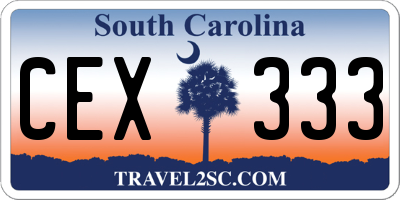 SC license plate CEX333