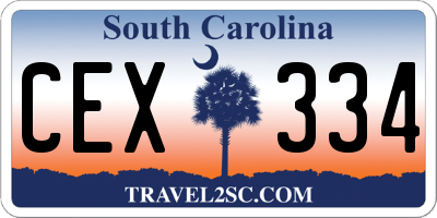 SC license plate CEX334