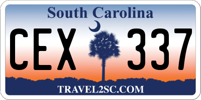 SC license plate CEX337