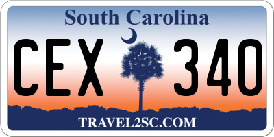 SC license plate CEX340