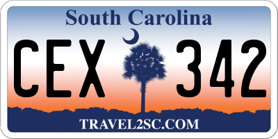 SC license plate CEX342