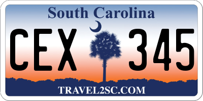 SC license plate CEX345