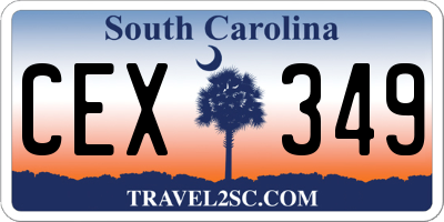 SC license plate CEX349