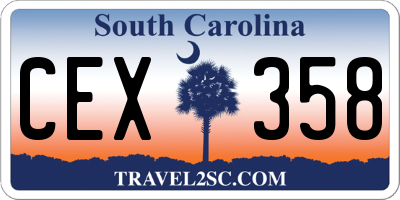 SC license plate CEX358