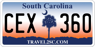 SC license plate CEX360