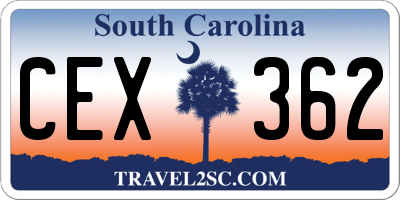 SC license plate CEX362