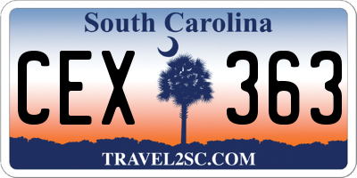 SC license plate CEX363