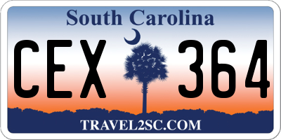SC license plate CEX364