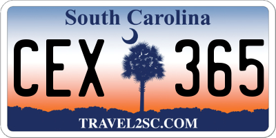 SC license plate CEX365