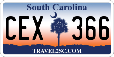SC license plate CEX366
