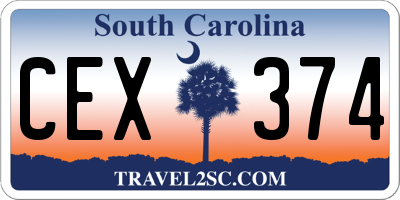 SC license plate CEX374