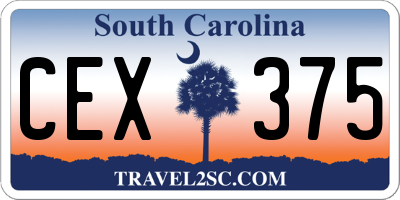 SC license plate CEX375