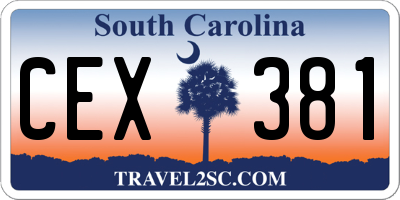 SC license plate CEX381