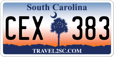 SC license plate CEX383