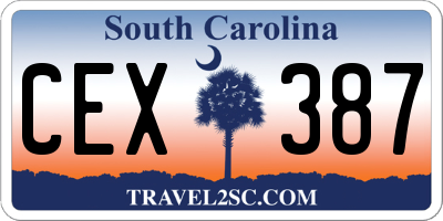 SC license plate CEX387