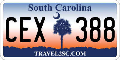 SC license plate CEX388