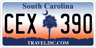 SC license plate CEX390