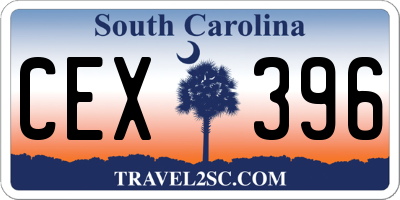 SC license plate CEX396
