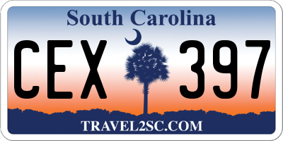 SC license plate CEX397