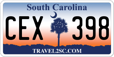 SC license plate CEX398