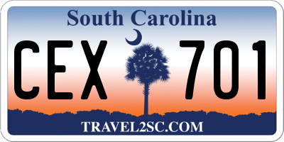 SC license plate CEX701