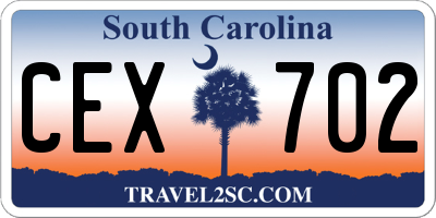 SC license plate CEX702